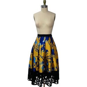 Sachin and Babi Noir Floral Jacquard A Line Midi Skirt Women’s size 6